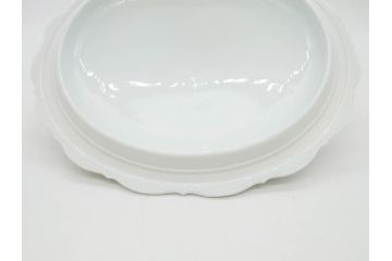 ビンテージ　フランス　LIMOGES　リモージュ　GIRAUD(ジロー)　淡い色彩で描かれた花のデザインが可愛らしいスープチューリン(花柄、フラワー、ヴィンテージ、ふかひれ皿、ポット、トンキ、蓋付き、磁器、洋食器)(R-078516)