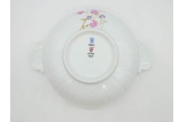 ビンテージ　フランス　LIMOGES　リモージュ　GIRAUD(ジロー)　淡い色彩で描かれた花のデザインが可愛らしいスープチューリン(花柄、フラワー、ヴィンテージ、ふかひれ皿、ポット、トンキ、蓋付き、磁器、洋食器)(R-078516)