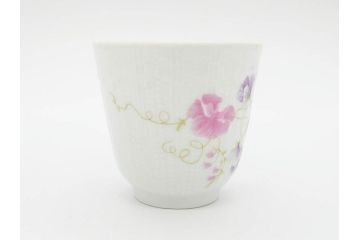 ビンテージ　フランス　LIMOGES　リモージュ　GIRAUD(ジロー)　淡い色彩で描かれた花のデザインが可愛らしいカップ&ソーサー5客セット(C&S、ヴィンテージ、花柄、フラワー、磁器、洋食器)(R-078517)