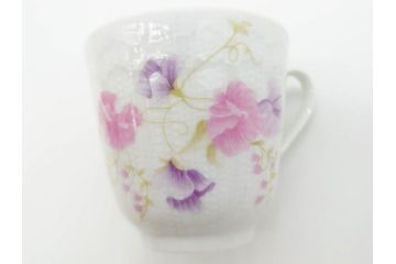 ビンテージ　フランス　LIMOGES　リモージュ　GIRAUD(ジロー)　淡い色彩で描かれた花のデザインが可愛らしいカップ&ソーサー5客セット(C&S、ヴィンテージ、花柄、フラワー、磁器、洋食器)(R-078517)