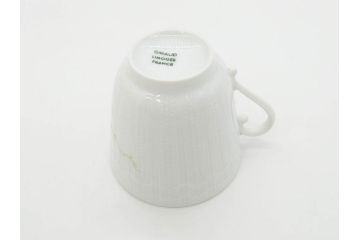 ビンテージ　フランス　LIMOGES　リモージュ　GIRAUD(ジロー)　淡い色彩で描かれた花のデザインが可愛らしいカップ&ソーサー5客セット(C&S、ヴィンテージ、花柄、フラワー、磁器、洋食器)(R-078517)