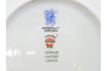 ビンテージ　フランス　LIMOGES　リモージュ　GIRAUD(ジロー)　淡い色彩で描かれた花のデザインが可愛らしいカップ&ソーサー5客セット(C&S、ヴィンテージ、花柄、フラワー、磁器、洋食器)(R-078517)