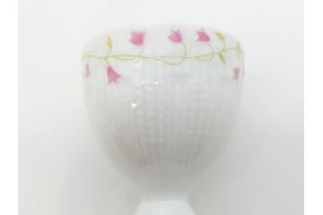 ビンテージ　フランス　LIMOGES　リモージュ　GIRAUD(ジロー)　淡い色彩で描かれた花のデザインが可愛らしいデミタスカップ&ソーサー2客・エッグカップ5客セット(ヴィンテージ、花柄、フラワー、磁器、プレート、洋食器)(R-078518)