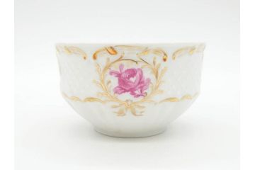 フランス　LIMOGES(リモージュ)　Georges Boyer(ジョルジュ ボワイエ)　気品漂うティーカップ&ソーサー5客セット(バラ、薔薇、ローズ、C&S、磁器、金彩、洋食器)(R-078519)