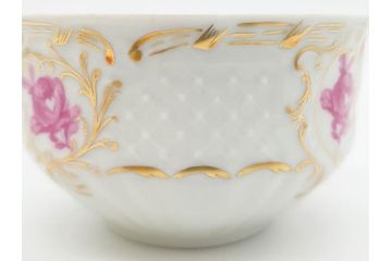 フランス　LIMOGES(リモージュ)　Georges Boyer(ジョルジュ ボワイエ)　気品漂うティーカップ&ソーサー5客セット(バラ、薔薇、ローズ、C&S、磁器、金彩、洋食器)(R-078519)