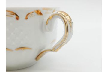 フランス　LIMOGES(リモージュ)　Georges Boyer(ジョルジュ ボワイエ)　気品漂うティーカップ&ソーサー5客セット(バラ、薔薇、ローズ、C&S、磁器、金彩、洋食器)(R-078519)