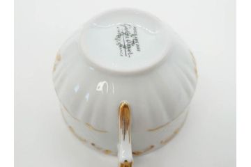 フランス　LIMOGES(リモージュ)　Georges Boyer(ジョルジュ ボワイエ)　気品漂うティーカップ&ソーサー5客セット(バラ、薔薇、ローズ、C&S、磁器、金彩、洋食器)(R-078519)