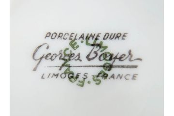 フランス　LIMOGES(リモージュ)　Georges Boyer(ジョルジュ ボワイエ)　気品漂うティーカップ&ソーサー5客セット(バラ、薔薇、ローズ、C&S、磁器、金彩、洋食器)(R-078519)