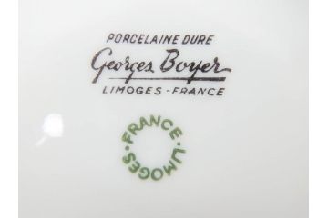 フランス　LIMOGES(リモージュ)　Georges Boyer(ジョルジュ ボワイエ)　気品漂うティーカップ&ソーサー5客セット(バラ、薔薇、ローズ、C&S、磁器、金彩、洋食器)(R-078519)