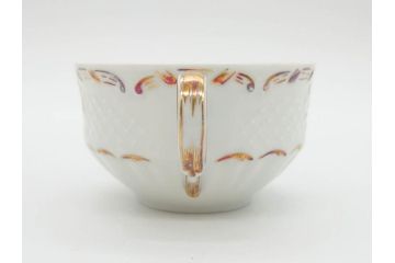 フランス　LIMOGES(リモージュ)　Georges Boyer(ジョルジュ ボワイエ)　気品漂うティーカップ&ソーサー4客セット(バラ、薔薇、ローズ、C&S、磁器、金彩、洋食器)(R-078520)