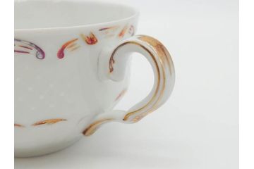 フランス　LIMOGES(リモージュ)　Georges Boyer(ジョルジュ ボワイエ)　気品漂うティーカップ&ソーサー4客セット(バラ、薔薇、ローズ、C&S、磁器、金彩、洋食器)(R-078520)