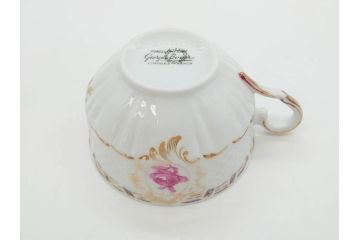 フランス　LIMOGES(リモージュ)　Georges Boyer(ジョルジュ ボワイエ)　気品漂うティーカップ&ソーサー4客セット(バラ、薔薇、ローズ、C&S、磁器、金彩、洋食器)(R-078520)