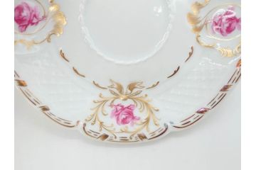 フランス　LIMOGES(リモージュ)　Georges Boyer(ジョルジュ ボワイエ)　気品漂うティーカップ&ソーサー4客セット(バラ、薔薇、ローズ、C&S、磁器、金彩、洋食器)(R-078520)