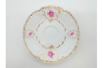 フランス　LIMOGES(リモージュ)　Georges Boyer(ジョルジュ ボワイエ)　気品漂うコーヒーカップ&ソーサー5客セット(C&S、バラ、薔薇、ローズ、磁器、金彩、洋食器)(R-078521)