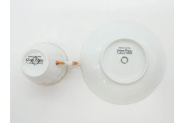 フランス　LIMOGES(リモージュ)　Georges Boyer(ジョルジュ ボワイエ)　気品漂うコーヒーカップ&ソーサー5客セット(C&S、バラ、薔薇、ローズ、磁器、金彩、洋食器)(R-078521)