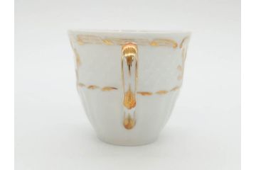 フランス　LIMOGES(リモージュ)　Georges Boyer(ジョルジュ ボワイエ)　気品漂うコーヒーカップ&ソーサー4客セット(C&S、バラ、薔薇、ローズ、磁器、金彩、洋食器)(R-078522)