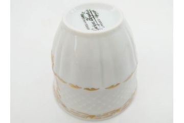 フランス　LIMOGES(リモージュ)　Georges Boyer(ジョルジュ ボワイエ)　気品漂うコーヒーカップ&ソーサー4客セット(C&S、バラ、薔薇、ローズ、磁器、金彩、洋食器)(R-078522)