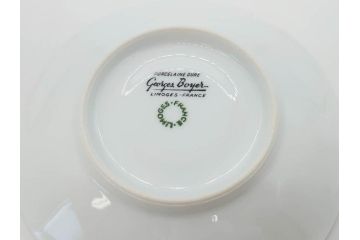 フランス　LIMOGES(リモージュ)　Georges Boyer(ジョルジュ ボワイエ)　気品漂うコーヒーカップ&ソーサー4客セット(C&S、バラ、薔薇、ローズ、磁器、金彩、洋食器)(R-078522)