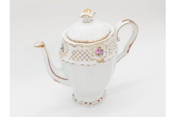 フランス　LIMOGES(リモージュ)　Georges Boyer(ジョルジュ ボワイエ)　バラの絵付けが上品なティーポット(薔薇、ローズ、磁器、金彩、洋食器)(R-078523)