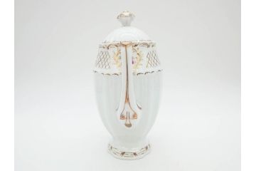 フランス　LIMOGES(リモージュ)　Georges Boyer(ジョルジュ ボワイエ)　バラの絵付けが上品なティーポット(薔薇、ローズ、磁器、金彩、洋食器)(R-078523)