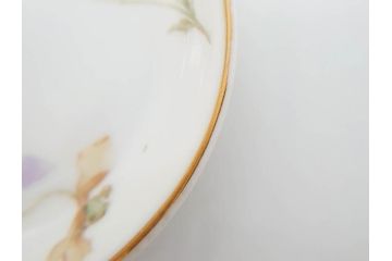 オールドノリタケ　NORITAKE　三越　ヤジロベー印　柔らかい色彩の花のデザインが可愛らしいミニプレート6枚セット(花、フラワー、小皿、豆皿、磁器、洋食器)(R-078524)