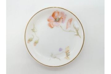 オールドノリタケ　NORITAKE　三越　ヤジロベー印　柔らかい色彩の花のデザインが可愛らしいミニプレート6枚セット(花、フラワー、小皿、豆皿、磁器、洋食器)(R-078524)