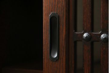 中古　美品!!　タモ材　上質な和の空間づくりにおすすめの水屋箪笥サイドボード(サイドキャビネット、収納棚、戸棚、食器棚、茶箪笥)(R-078574)