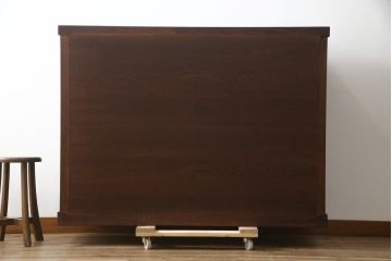 中古　美品!!　タモ材　上質な和の空間づくりにおすすめの水屋箪笥サイドボード(サイドキャビネット、収納棚、戸棚、食器棚、茶箪笥)(R-078574)