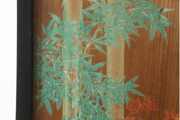 和製アンティーク　日本画　伊藤王作　木製　和の空間づくりにおすすめな桜が大胆に描かれた衝立(つい立て、衝い立て、パーテーション、仕切り)(R-078576)