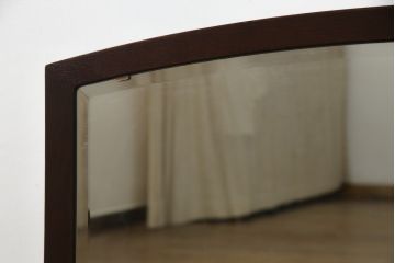 中古　美品　国産　民芸家具　落ち着いた色味が魅力的な漆塗りの卓上ミラー(置き鏡、スタンドミラー)(R-078584)