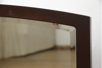中古　美品　国産　民芸家具　落ち着いた色味が魅力的な漆塗りの卓上ミラー(置き鏡、スタンドミラー)(R-078584)