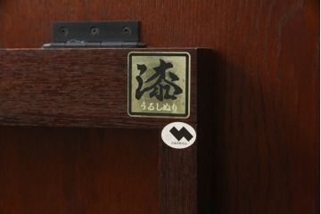 中古　美品　国産　民芸家具　落ち着いた色味が魅力的な漆塗りの卓上ミラー(置き鏡、スタンドミラー)(R-078584)