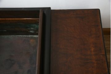 和製アンティーク　特大!!　上品な佇まいが和の雰囲気を引き立てる江戸前長火鉢(囲炉裏、木製火鉢)(R-078585)