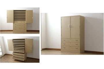中古　美品!!　さが美　伝統工芸士 東樹義明　上質な和の空間づくりにおすすめな加茂総桐箪笥(胴厚、和タンス、桐たんす、収納箪笥、衣装箪笥、着物箪笥)(R-078587)