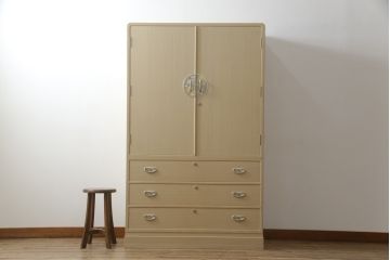 中古　美品!!　さが美　伝統工芸士 東樹義明　上質な和の空間づくりにおすすめな加茂総桐箪笥(胴厚、和タンス、桐たんす、収納箪笥、衣装箪笥、着物箪笥)(R-078587)