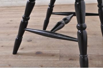和製ビンテージ　松本民芸家具　#16型スピンドルチェア　ゆったりと座れるダイニングチェア3脚セット(板座チェア、椅子、イス、ヴィンテージ)(定価3脚で約30万円)(R-078593)