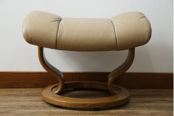 中古　EKORNES(エコーネス)　本革　オットマン付き　ロングセラー!!一番人気のストレスレス レノ クラシック(S)(レザー、アームチェア、リクライニングチェア、椅子、一人掛けソファ、1Pソファ)(定価約40万円)(R-078619)