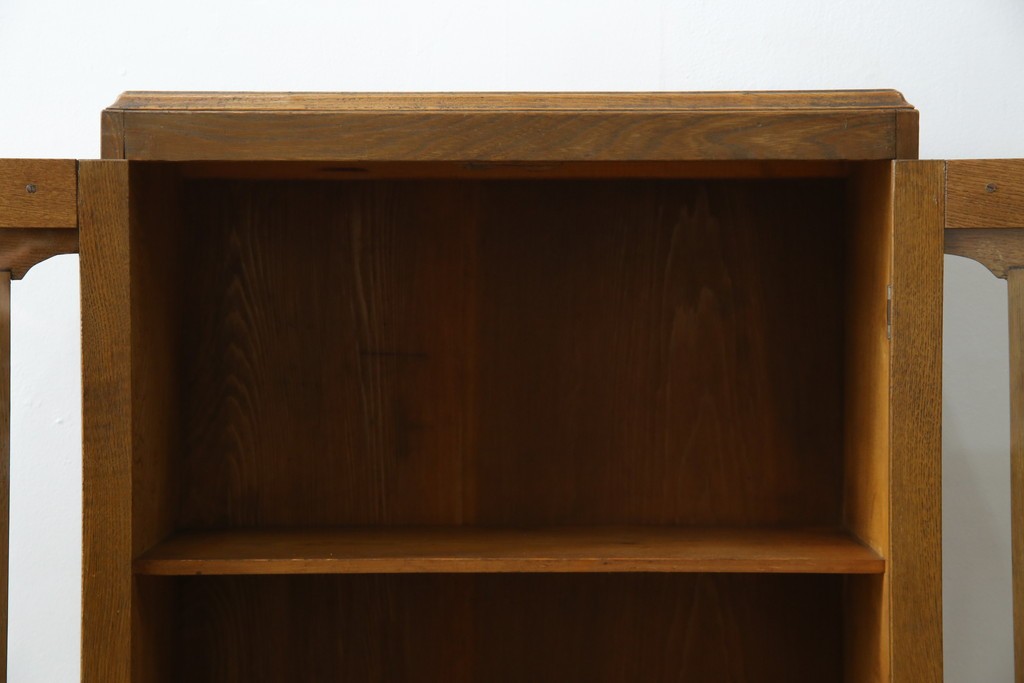 和製アンティーク　栓材　扉のデザインがお洒落な本箱　(R-078621)