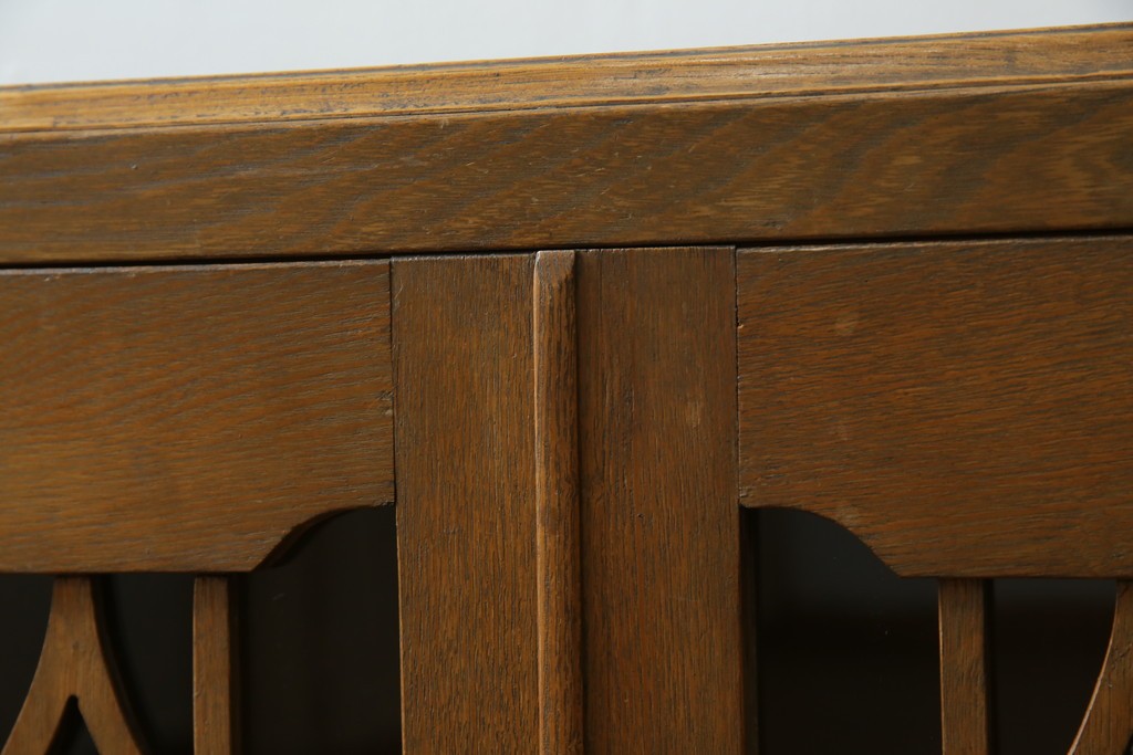 和製アンティーク　栓材　扉のデザインがお洒落な本箱　(R-078621)