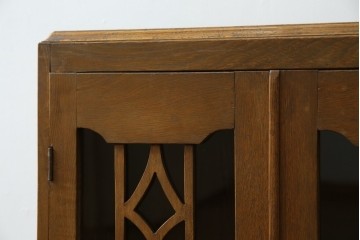 和製アンティーク　栓材　扉のデザインがお洒落な本箱　(R-078621)