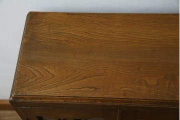 和製アンティーク　栓材　扉のデザインがお洒落な本箱　(R-078621)