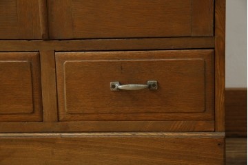 和製アンティーク　栓材　扉のデザインがお洒落な本箱　(R-078621)