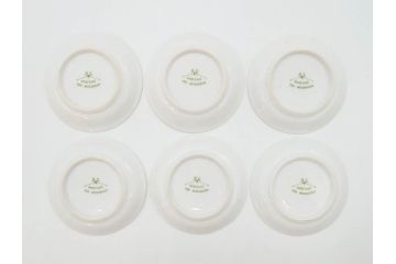 オールドノリタケ　NORITAKE　三越　ヤジロベー印　柔らかい色彩の花のデザインが可愛らしいミニプレート6枚セット(花、フラワー、小皿、豆皿、磁器、洋食器)(R-078631)
