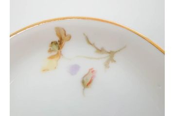 オールドノリタケ　NORITAKE　三越　ヤジロベー印　柔らかい色彩の花のデザインが可愛らしいミニプレート6枚セット(花、フラワー、小皿、豆皿、磁器、洋食器)(R-078631)
