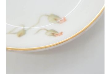 オールドノリタケ　NORITAKE　三越　ヤジロベー印　柔らかい色彩の花のデザインが可愛らしいミニプレート6枚セット(花、フラワー、小皿、豆皿、磁器、洋食器)(R-078631)