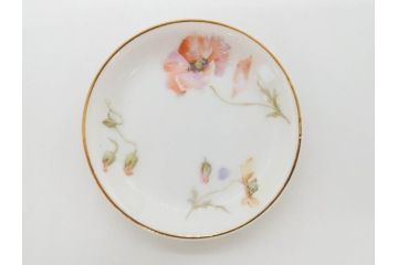 オールドノリタケ　NORITAKE　三越　ヤジロベー印　柔らかい色彩の花のデザインが可愛らしいミニプレート6枚セット(花、フラワー、小皿、豆皿、磁器、洋食器)(R-078631)
