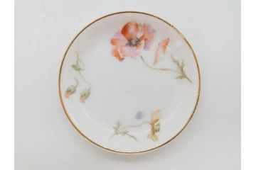 オールドノリタケ　NORITAKE　三越　ヤジロベー印　柔らかい色彩の花のデザインが可愛らしいミニプレート6枚セット(花、フラワー、小皿、豆皿、磁器、洋食器)(R-078631)