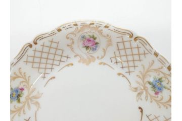 フランス　LIMOGES(リモージュ)　Georges Boyer(ジョルジュ ボワイエ)　バラの絵付けが上品なプレート5枚セット(薔薇、ローズ、磁器、金彩、深皿、小皿、洋食器)(R-078632)
