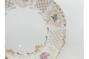 フランス　LIMOGES(リモージュ)　Georges Boyer(ジョルジュ ボワイエ)　バラの絵付けが上品なプレート5枚セット(薔薇、ローズ、磁器、金彩、深皿、小皿、洋食器)(R-078632)
