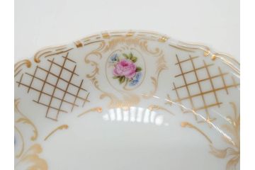 フランス　LIMOGES(リモージュ)　Georges Boyer(ジョルジュ ボワイエ)　バラの絵付けが上品なプレート5枚セット(薔薇、ローズ、磁器、金彩、深皿、小皿、洋食器)(R-078632)